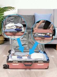 11 件/1 套透明真空压缩储物袋 - 真空服装旅行收纳袋、衣柜收纳袋、行李打包袋。高品质真空收纳袋，带泵，适用于旅行必需品、衣服、床上用品、毯子。便携式真空压缩袋，无需电力。适用于家庭、卧室、假日和房间装饰卧室、收纳袋、收纳袋、家庭收纳、女士白色 T 恤、女士黑色裤子、女士冬装、连衣裙、女士冬装、优雅女士连衣裙、女士白衬衫、长袖、女士白色连体裤、女士春季连衣裙、女士春季服装、春季、春季服装、极简主义、夏季上衣 - 彩色 - 查看 5