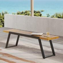GAYLOR MP1 Modern Dining Bench, 63" Acacia Wood Slat Design With Sleek Sled Base, Sturdy And Stylish For Home, Kitchen, And Dining Room, Perfect For Rustic And Minimalist Home Decor, Easy Assembly, Ideal For Christmas Decorations, Holiday Gatherings, And Room Decor,TrendyHome