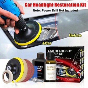 Car Headlight Restoration Kit Headlight Polishing Restoration Tool Anti-Scratch Cleaning Care Detailing Automotive Headlamp Y2H8