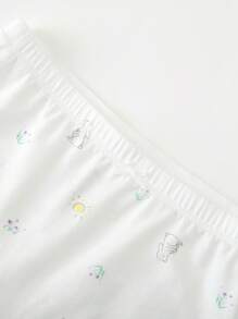 Annil Girls' Children's Underwear, Boxer Shorts, 3A Antibacterial, Three Pieces Set, Spring Printed.
