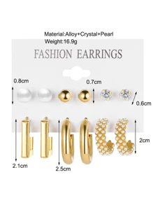 24pcs/12 Pairs Women Pearl Earring Set, Elegant Style Suitable For Daily Wear, Dating, Party, Holiday Gift