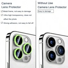 3片装相机镜头保护膜，配有闪亮金属水钻环和9H硬度防刮膜，时尚配件，个性化保护壳，生日、送给家人、朋友的礼物，闪耀水晶，镜头保护膜，手机配件，全覆盖防水防震防指纹 - 夜光-藍 - 查看 7