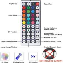 Bande lumineuse à DEL 5050 RVB alimentée par USB, bande lumineuse à DEL multicolore changeante avec une télécommande à 44 touches pour la chambre, la fête, la décoration de la maison