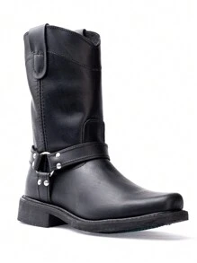 Bota De Trabajo Vaquera Con Argolla Seguridad American Welt - Negro - Ver 2