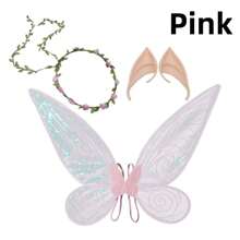 Neues Schmetterlingsflügel-Set, Requisiten für die Feiertagsperformance, Halloween-Engel, Feenohren, Prinzessinnen-Feenparty, Verkleidung, schillernde Feenflügel, Bühnen-Requisiten-Set für die Feiertagsparty von Kindern