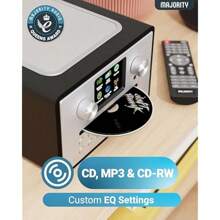 Internet Radio CD Player DAB+ Bluetooth Spotify Connect Podcasts FM Radio Dual Alarm 90 Presets Custom EQ Settings Full Colour LED Display Remote Control Black - 黑色1 - 查看 4