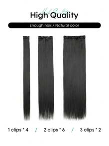 Clip In Hair Extensions Black Pink Color 22 Inch 12 PCS Set Long Straight Hair Extension Synthetic Hairpieces For Women Girls Daily Use
