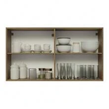 Alacena Madesa Glamy 120 Cm 2 Puertas Con Vidrio Color Marrón - Marrón - Ver 4