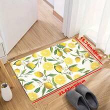 1pc Lemon Print Anti-Slip Kitchen Rug ,Room Decor