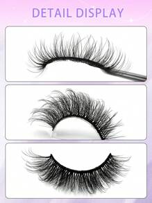 ENCHUW 5 对柔软长浓密睫毛戏剧性蓬松睫毛纤细交叉睫毛睫毛化妆延长假睫毛 - 黑色 - 查看 3