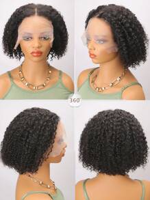 Tóc giả ren trong suốt 13x6 Tóc giả tóc thật Bob ngắn Afro Kinky xoăn phía trước bằng ren cho phụ nữ Tóc giả tóc thật xoăn sâu không cần keo Giá cả phải chăng 10-14 inch 150% Mật độ Thân thiện với người mới bắt đầu - SNatural - Xem 7