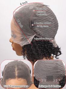 Tóc giả ren trong suốt 13x6 Tóc giả tóc thật Bob ngắn Afro Kinky xoăn phía trước bằng ren cho phụ nữ Tóc giả tóc thật xoăn sâu không cần keo Giá cả phải chăng 10-14 inch 150% Mật độ Thân thiện với người mới bắt đầu - SNatural - Xem 8