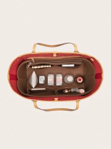Felt Storage Bag,Coffee Inner Support Bag , Makeup Bag Insert Organizer For NeverFul PM GM MM Tote Handbag Organizer
