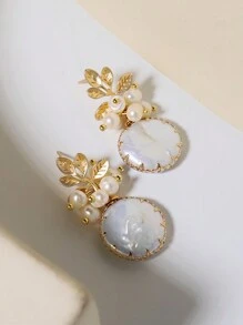 Natural Pearl Decor Drop Earrings