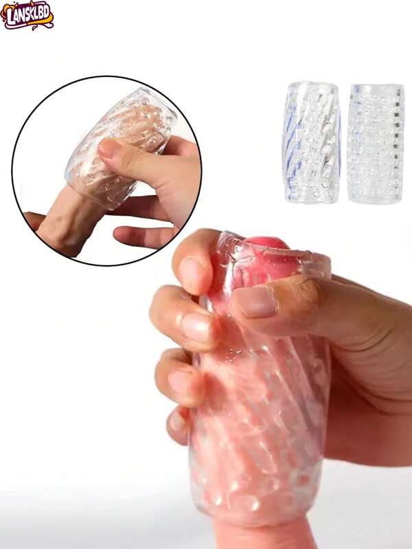 LANSKLBD 1PC 9cm Transparent Male Masturbator -Sexy Toys Artificial Pussy Vaginal For Men18, Glans Sucking Penis Pump With Spikes Exerciser|Ultimate Sex Toys Erotic Enhancer