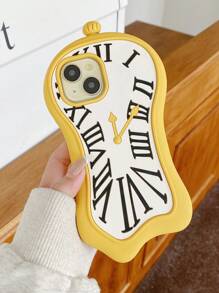 Husă moale din silicon cu design 3D cu ceas creativ, anti-cădere, compatibilă cu seria de telefoane Apple