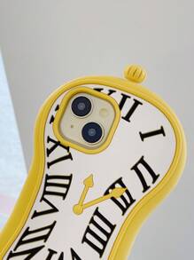 Husă moale din silicon cu design 3D cu ceas creativ, anti-cădere, compatibilă cu seria de telefoane Apple