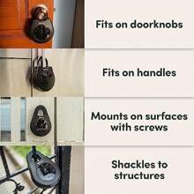 Key Lock Box Outdoor Smart Wall Mounted Key AirBNB Compatible Heavy Duty Access Code Bluetooth Weather Resistant Fits Anywhere Two Shackle Sizes Keybox 3 - as pic - View 6