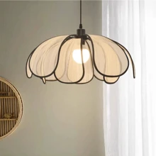 New Chinese Wabi-Sabi Zen Petal Chandelier, Woven Retro Chandelier, Composed Of 11 Petal Leaves, E26 Lampholder, Suitable For Dining Room, Living Room, Bedroom, Study, Corridor, Decorative Room Chandelier, Decorative Lamp For Festivals
