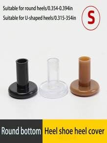 4pcs/1 Pair High Heel Protectors, Non-Slip Wear-Resistant Heel Covers For Women, Fits Modern Latin Dance Shoes With Soft Soles, Round Heels And Quiet Taps, Suitable For Lawn, Beach, Wedding, Latin Dance, Made Of PVC - T-type - View 9