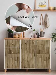 1 Roll Light Brown Wood Grain Pattern Wallpaper, Thick Moisture-Proof Home Decor Wall Paper For Living Room, Dining Room, Bedroom, Background Wall, Available Sizes: 48.8x15.8inch, 15.75x78.74inch,Renovation Stickers Peel Wall Panels,Wall Paper, Wallpapers,Spring Decoration Items Refresh Your Home,Rama Decoration Stickers - Multicolor - View 8