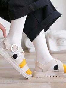 1 par de calcetines medianos unisex con diseño lindo de ganso y patito, de moda y versátiles, aptos para otoño/invierno
