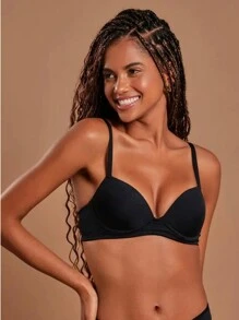Kit 3 Bra With Basic Cup Premium Lingerie Support Comfortable Bra Adjustable Strap Smooth - 彩色 - 查看 5