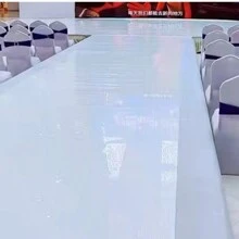10m*1m 0,12mm dicke weiße Spiegelteppich-Laufteppich, Spiegelläufer Teppich für Partys, Geburtstage, Bankette, Restaurant Dekoration