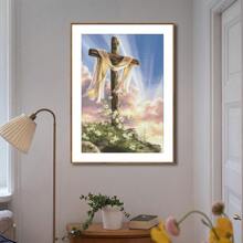 1Pc Jesus Christ Religion Cross Diamond Painting Kit Mosaic Embroidery Adult Handicraft Hobbies Home Decoration 30x40cm /11.81x15.75inch - A06-125 - Xem 4