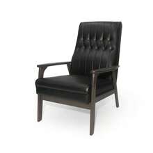 Mid Century Modern Upholstered Accent Chair, Matte Black Faux Leather - Nhiều màu - Xem 7
