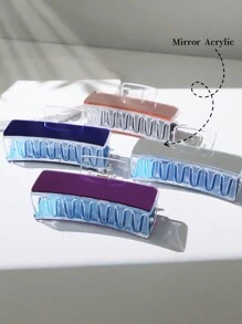 1個客製化比賽日加油隊名彩虹字體髮夾，伴娘禮物，個性化姓名髮爪，婚禮髮飾，生日禮物，派對小禮，開學季，教師禮物，可愛，Y2K，美學，給她的 - 方塊發爪 - 查看 6