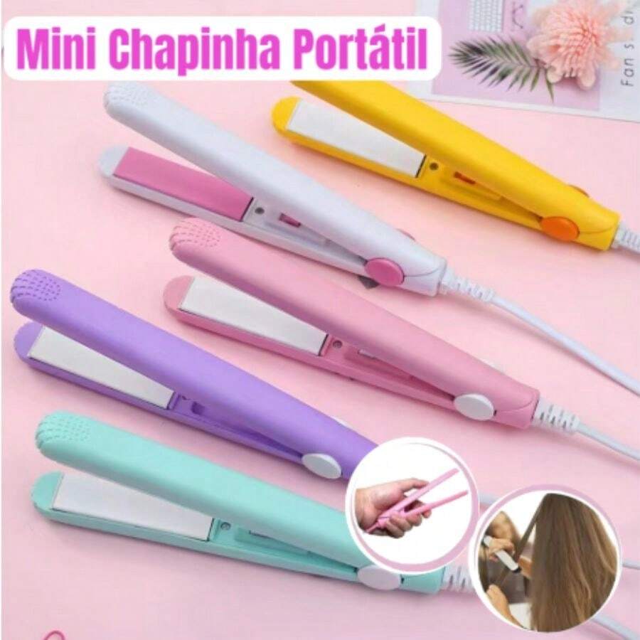 Mini Chapinha Prancha De Cabelo Portátil Com Case Transporte Bivolt