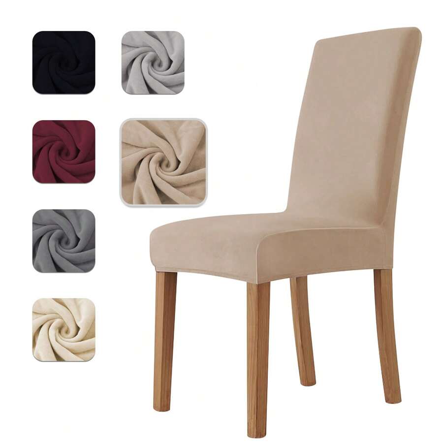 Stretch Velvet Chair Covers (4/6 Pieces) – Universal Fit, Multi-Purpose Protection, Ultra-Soft Touch, Scratch-Resistant, Suitable For Dining Chairs, Office Chairs, And Home Chairs