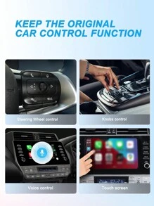 XUDA Adaptador inalámbrico 2 en 1 Mini Carplay y Android Auto, Dongle inalámbrico Carplay, Carplay y Android Auto cableados para coche, Adaptador inalámbrico Carplay para iPhone iOS 10+/Android 11+, USB/USB-C