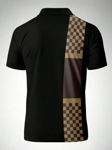 Camiseta polo de manga corta con estampado de moda para hombre - Multicolor - Ver 3
