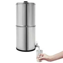 "(SC-80) 304 Stainless Steel Gravity Water Filter Countertop Purification System" - Silver - View 2
