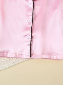 Set di pigiama da ragazza con maglietta a maniche lunghe e pantaloni, colore rosa