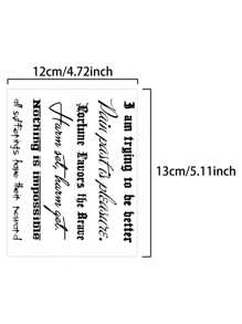 1 Piece, Spine English, Temporary Tattoo Sticker, Sexy, Simple, Waterproof, Lasting For One To Two Weeks, Imitating Tattoo Color, Non Reflective, Suitable For The Back And Spine At Once