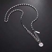 1 szt. Hip-Hop Wisiorek Łańcuszek obojczykowy, Minimalistyczny dodatek dla mężczyzn/kobiet, Tytanowy stalowy łańcuszek do swetra