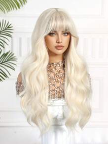 26 Zoll lange, lockige Kunsthaarperücke in Gold, natürlich aussehend und weich, hitzebeständig, gewellte Damenperücken für den täglichen Gebrauch, Halloween, Weihnachtsgeschenke, HOTSALES