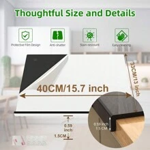 带台面边缘的黑色亚克力切菜板 - 防滑厨房台面保护垫，15.7x13 英寸大尺寸 - 完美的公寓必备品和厨房小工具礼物