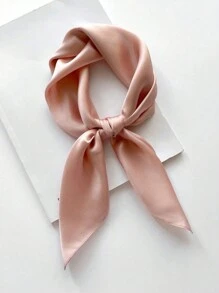 1 chiếc khăn vuông trơn màu dành cho nữ, khăn choàng thời trang bằng vải satin trơn có thể sử dụng linh hoạt làm băng đô, thắt lưng, quấn cổ - Màu xanh nhạt - Xem 13