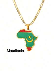 1 pièce Collier Minimaliste Personnalisé avec Carte de l'Afrique, Convient pour le port quotidien des hommes. Le collier avec carte est un choix idéal comme cadeau pour les amis, montrant la qualité exquise et le style de conception européen et américain populaire pour les hommes. Un bijou indispensable pour les hommes