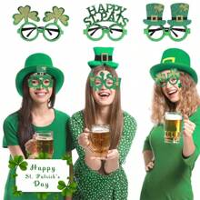 1 bucată ochelari cu trifoi de Ziua Sf. Patrick, cerc de păr pentru ochelari decorativi irlandezi, bentiță pentru accesorii foto