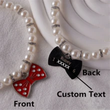 Customized Elegant Faux Pearl Pet Necklace, Personalize With Your Pet's Name, Unique And Adorable Pet Necklace For Cats And Dogs