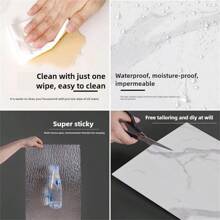 10/20 piezas Adhesivos de pared con patrón de mármol 3D, protector de pared autoadhesivo e impermeable, adecuado para cocina, sala de estar, baño, pasillo, oficina, pared de acento, techo, decoración del hogar y dormitorio, papel tapiz autoadhesivo