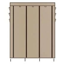 New Utility Closet Holder Storage Wardrobe Clothes Rack Shelves Cabinet Brown