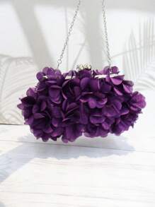 Elegante borsa con fiori lilla, adatta per ragazze, donne, signore, spose, molto adatta per feste, matrimoni, balli, cene/banchetti, è il miglior regalo per le donne