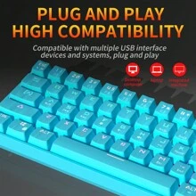 MUCAI MK61 USB C Connection Game Esports 61 Key Mechanical Keyboard
