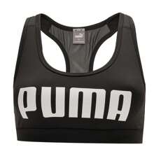 Puma Short Style Sports Bra For Women, Fitness Training Activewear 526429-01 - Black-white - View 5